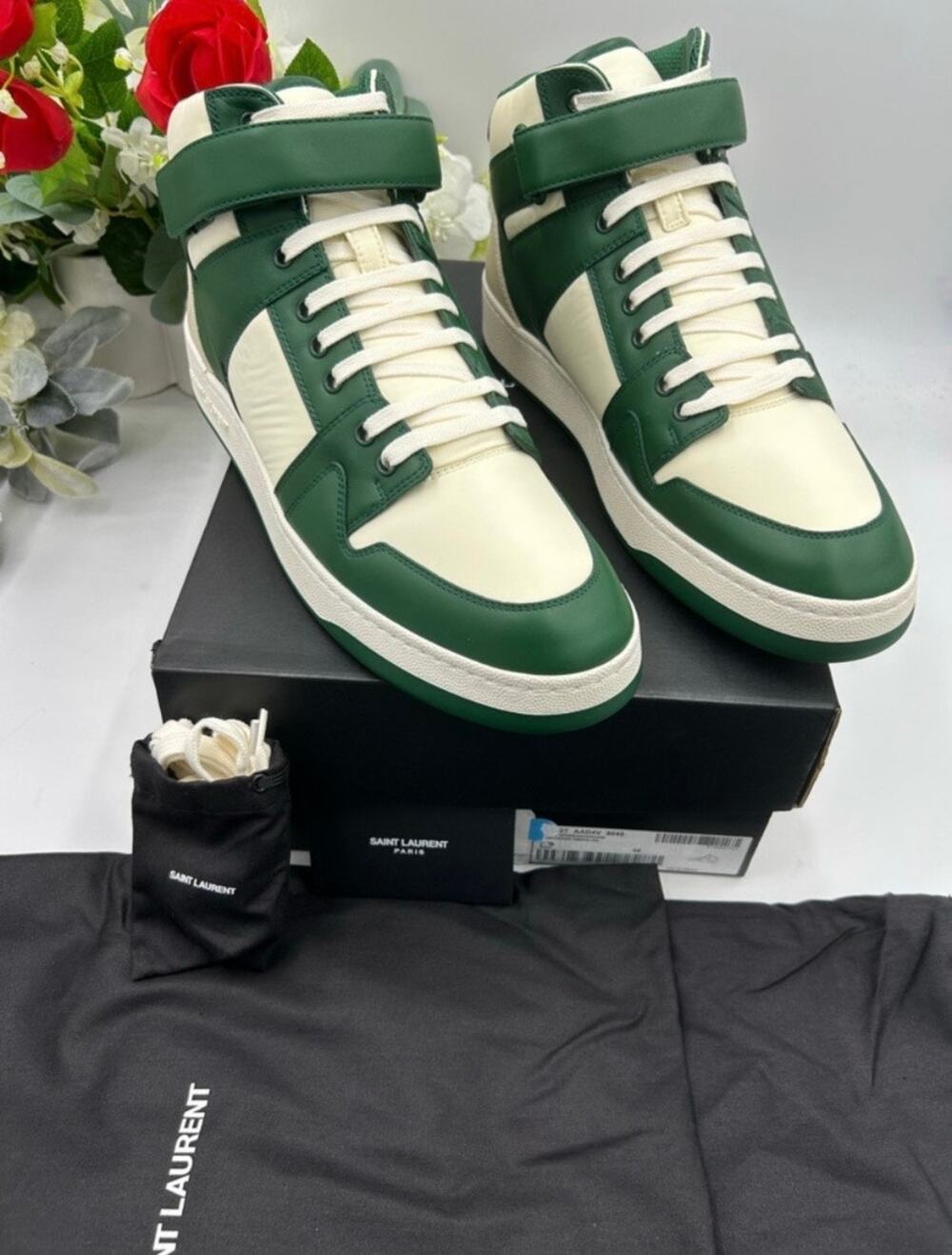 Men's Saint Laurent LAX leather high top sneakers size 46/13 US made in Italy